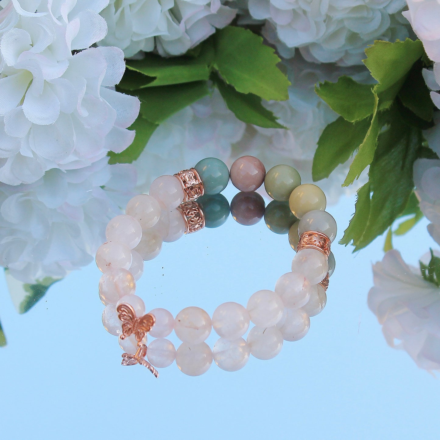 Rose Quartz and Alashan Agate