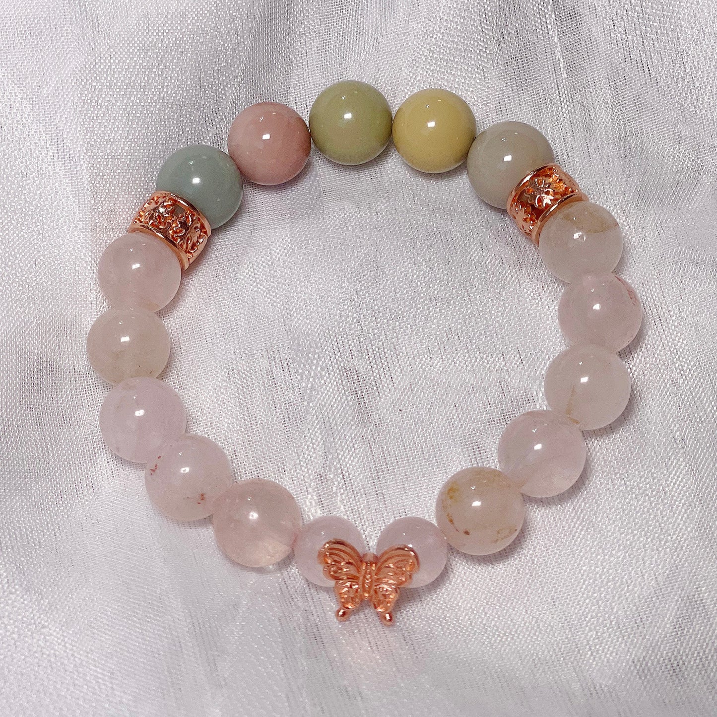 Rose Quartz and Alashan Agate