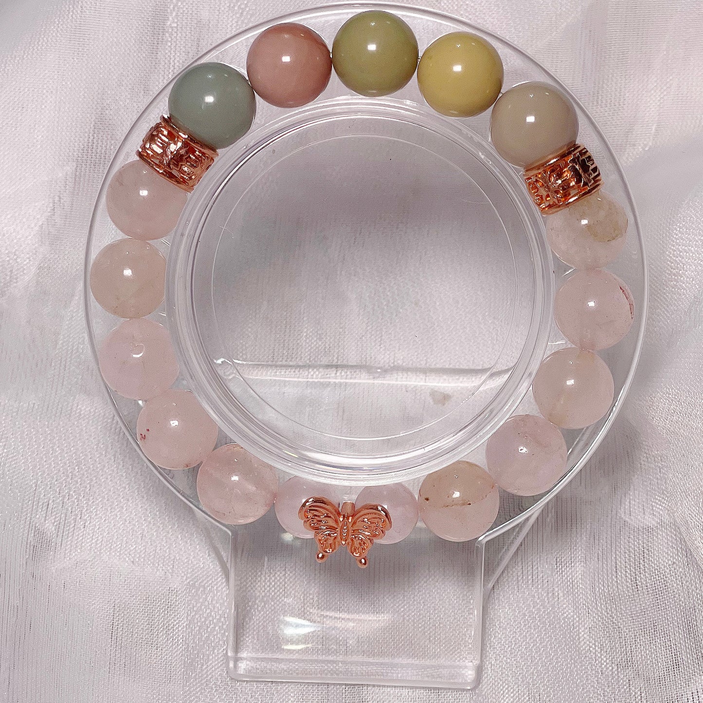 Rose Quartz and Alashan Agate