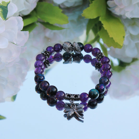 Galaxy Tigers Eye and Amethyst